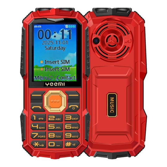 YEEMI Q5 4G Elder Rugged Phone, 16800mAh Battery, 2.4 inch, 21 Keys, Network: 4G, LED Flashlight, Dual SIM(Red)
