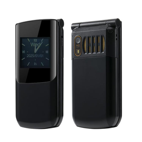 S7 4G Flip Keypad Phone, 2.4 inch + 1.44 inch, 4800mAh Battery, LED Flashlight, SOS, Network: 4G, Dual SIM(Black)