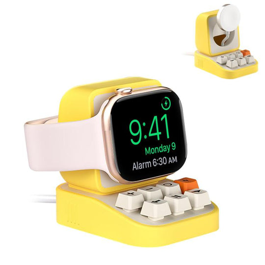 XDcase For Apple Watch Typewriter Design Smart Watch Charging Stand(Yellow)
