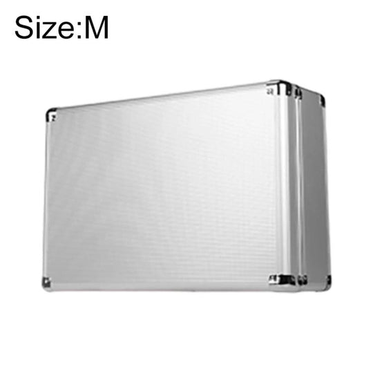 Aluminum Alloy Portable Key Lock Instrument Storage Box, Size:M(Silver)
