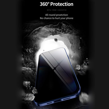 For iPhone 12 Pro Max Double Sides Tempered Glass Magnetic Adsorption Metal Frame Anti-peep Screen Case(Black) by buy2fix