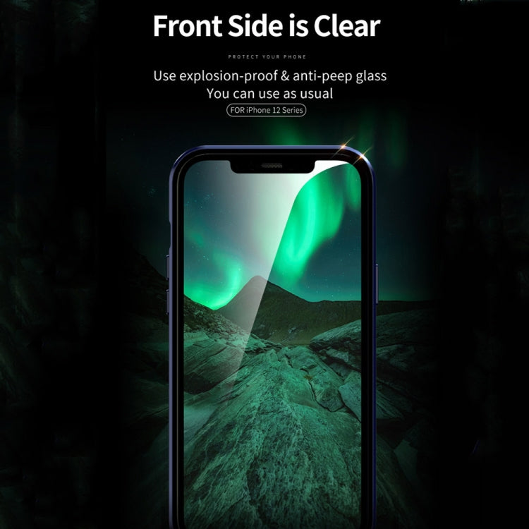 For iPhone 12 Pro Max Double Sides Tempered Glass Magnetic Adsorption Metal Frame Anti-peep Screen Case(Black) by buy2fix