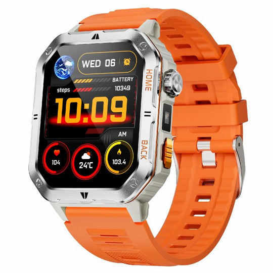 QS39 2.01 inch BT5.3 Sports Smart Watch, Support Voice Call / Sleep / Heart Rate / Blood Oxygen / Blood Pressure Health Monitor(Silver Orange)