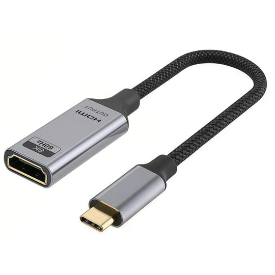 8K 60Hz 48Gbps Active Type-C Male to HDTV2.1 Converter(Short Cable Aluminum Shell)