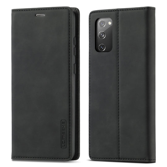 For Samsung Galaxy S20 FE LC.IMEEKE Strong Magnetism Ultra-thin Horizontal Flip Shockproof Matte TPU + PU Leather Case with Holder & Card Slots & Wallet(Black)