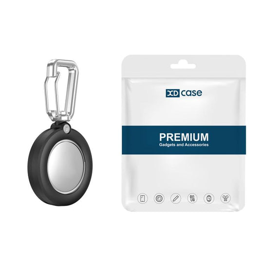 For AirTag 2nd Gen / 1st Gen XDcase Fully Enclosed Waterproof Protective Case with Hook(Black)