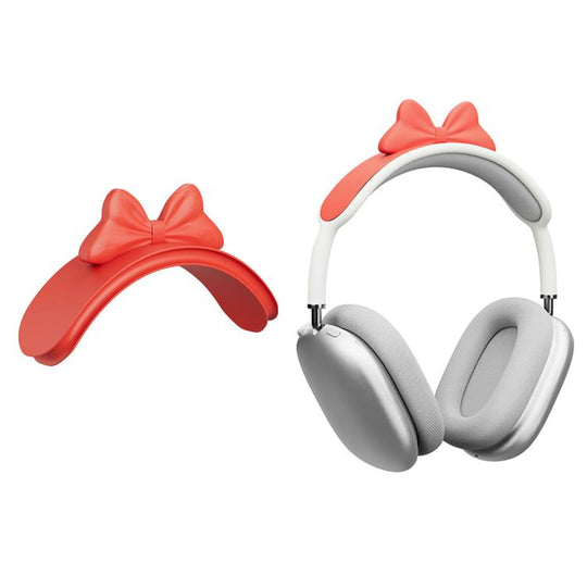 For AirPods Max XDcase Bowknot Silicone Headband Decorative Cover(Red)