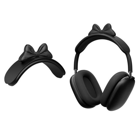 For AirPods Max XDcase Bowknot Silicone Headband Decorative Cover(Black)