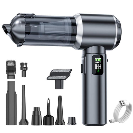 SUITU Digital Display Car Cordless High Power Brushless Vacuum Cleaner, Style:One Touch Dustbin Emptying(Metal Gray)