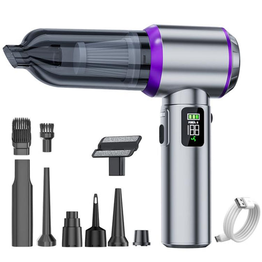 SUITU Digital Display Car Cordless High Power Brushless Vacuum Cleaner, Style:Long Dust Collection Bin(Silver Purple)