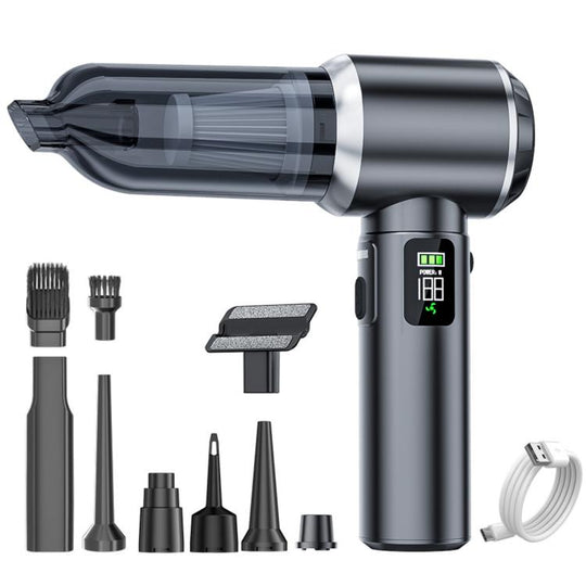 SUITU Digital Display Car Cordless High Power Brushless Vacuum Cleaner, Style:Long Dust Collection Bin(Metal Gray)