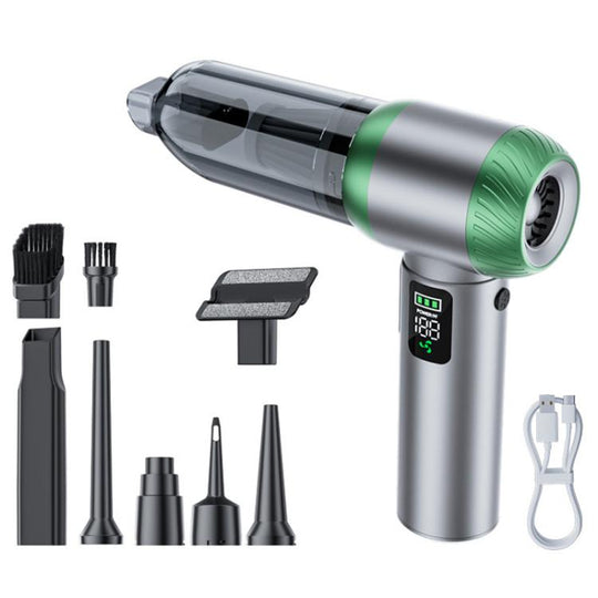 SUITU Handheld Blow Suction Combo LED Display Brushless Vacuum Cleaner, One Touch Dustbin Emptying(Silver Green)