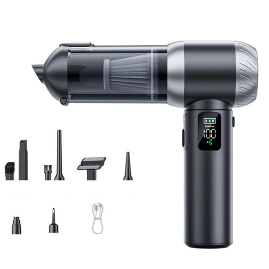 SUITU Handheld Blow Suction Combo LED Display Brushless Vacuum Cleaner, Long Dust Collection Bin(Gray Silver)