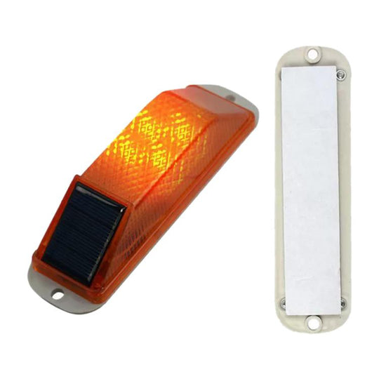 Solar Powered Nighttime LED Flashing Warning Light, Type:Double-sided Tape(Yellow)