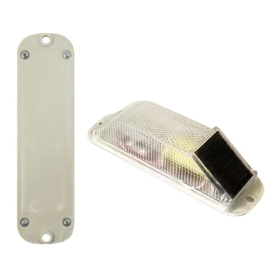 Solar Powered Nighttime LED Flashing Warning Light, Type:Screw(White)