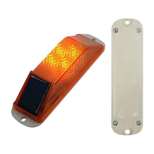 Solar Powered Nighttime LED Flashing Warning Light, Type:Screw(Yellow)