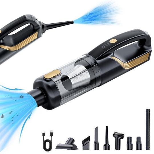 SUITU ST-128Plus 6000mAh Wireless Mini Handheld Blow Suction Combo Car Vacuum Cleaner(Black Gold)