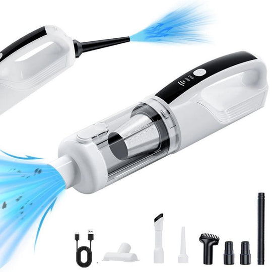 SUITU ST-128Plus 6000mAh Wireless Mini Handheld Blow Suction Combo Car Vacuum Cleaner(White Silver)