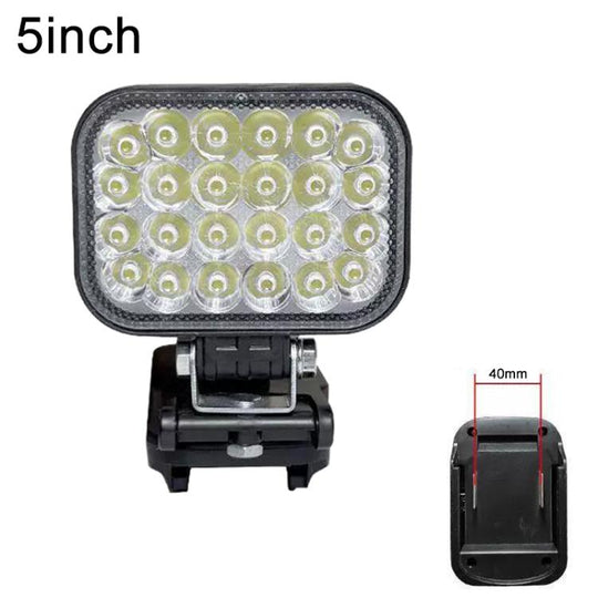 5 inch Square High and Low Beam Outdoor Portable Dual USB LED Emergency Work Light, For Makita Battery Slot