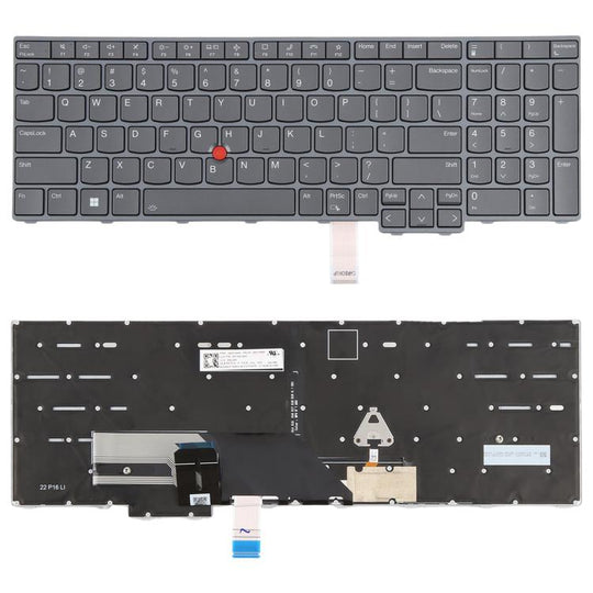 US Version Backlit Laptop Keyboard with Pointing for Lenovo ThinkPad P16 Gen 1 P16 Gen 2 21D6 21D7 21FB 21FA(Gray)