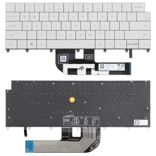 US Version Backlit Laptop Keyboard for Dell XPS 14 9440 / XPS 16 9640 0P66PH / 0DFRF5 2024(White)