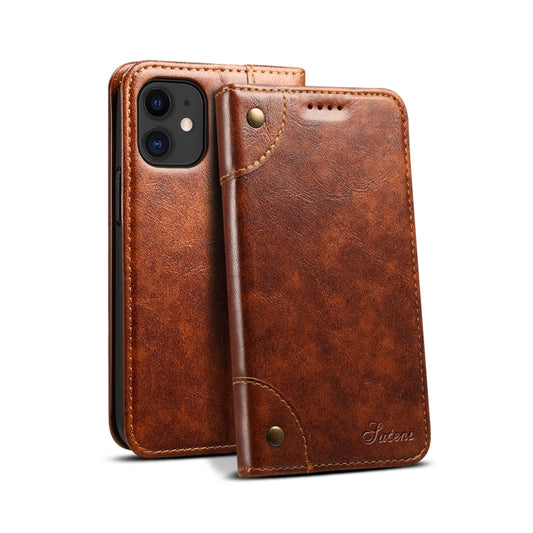 For iPhone 12 / 12 Pro Baroque Simple Horizontal Flip Leather Case with Holder & Card Slots & Wallet(Light Brown) - iPhone 12 / 12 Pro Cases by buy2fix | Online Shopping UK | buy2fix