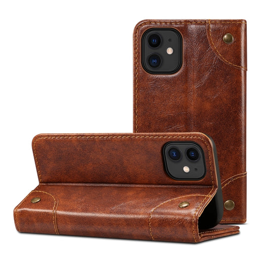 For iPhone 12 Pro Max Baroque Simple Horizontal Flip Leather Case with Holder & Card Slots & Wallet(Light Brown) - iPhone 12 Pro Max Cases by buy2fix | Online Shopping UK | buy2fix