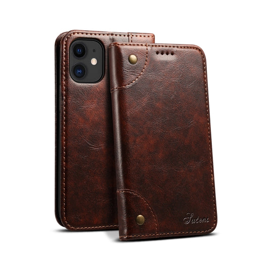 For iPhone 12 Pro Max Baroque Simple Horizontal Flip Leather Case with Holder & Card Slots & Wallet(Dark Brown) - iPhone 12 Pro Max Cases by buy2fix | Online Shopping UK | buy2fix