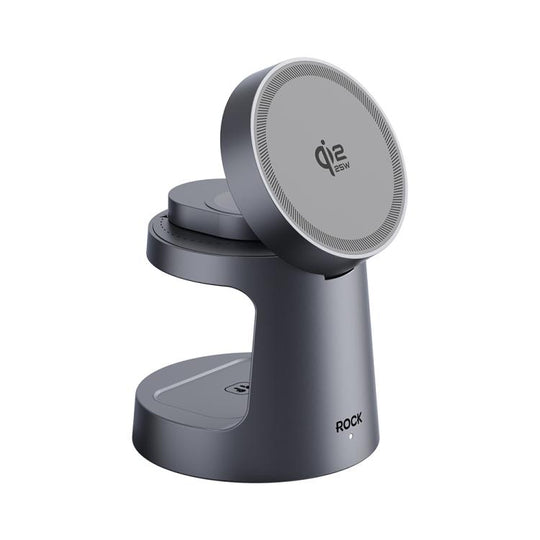 ROCK W56 3-in-1 Magnetic Wireless Charger with Qi2.2 25W(Dark Grey)