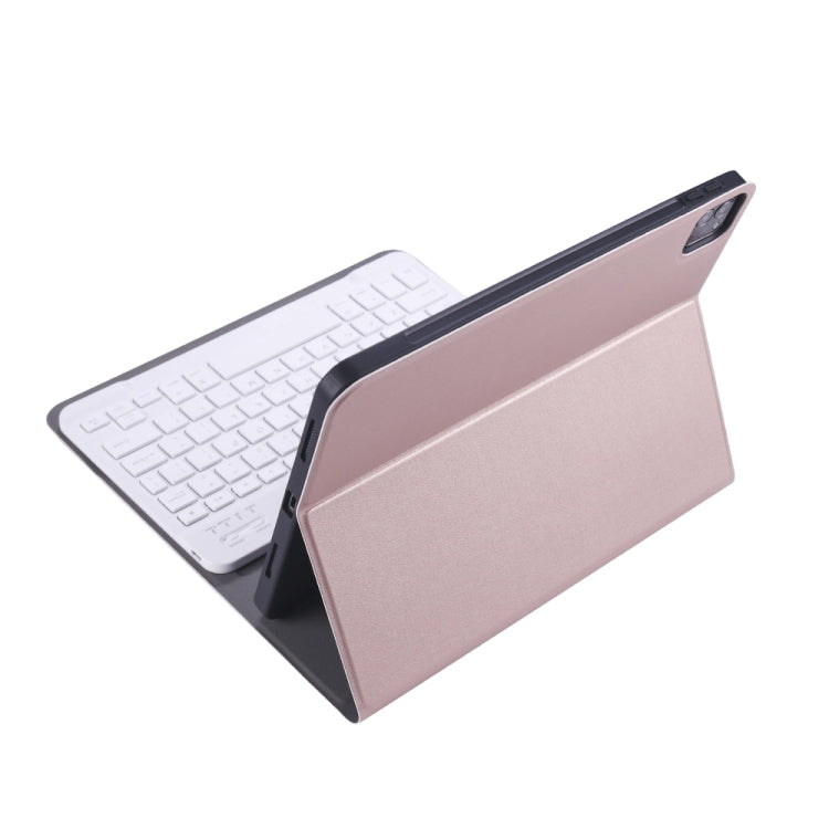 A098B TPU Detachable Ultra-thin Bluetooth Keyboard Tablet Case for iPad Air 11 2024 / 2025 / Air 4 10.9 inch 2020, with Stand & Pen Slot(Rose Gold) - For iPad Air by buy2fix | Online Shopping UK | buy2fix