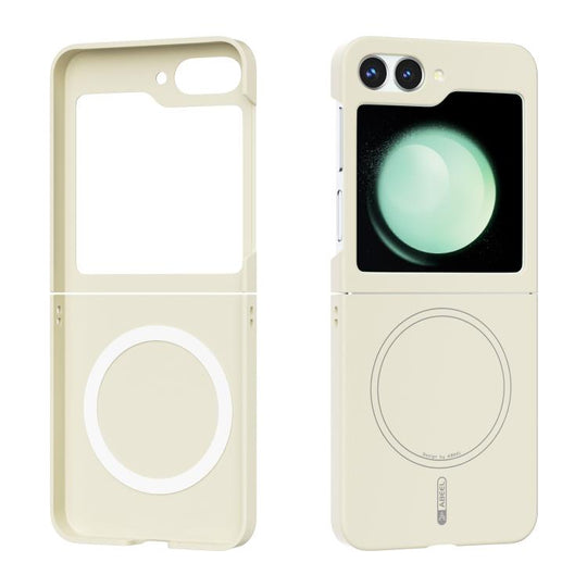 For Samsung Galaxy Z Flip5 ABEEL Skin-friendly Feel Magsafe PC Phone Case(Yellow)