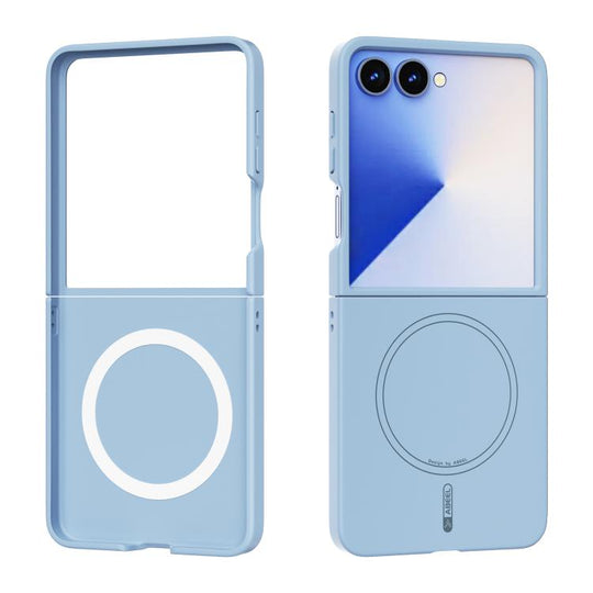For Samsung Galaxy Z Flip7 5G ABEEL Skin-friendly Feel Magsafe PC Phone Case(Sky Blue)