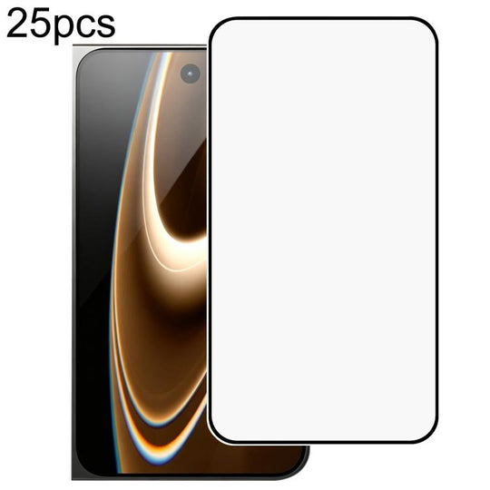 For iPhone Duo Outer Screen 25pcs High Aluminum 380 Glue Silk Screen Printed Tempered Glass Film