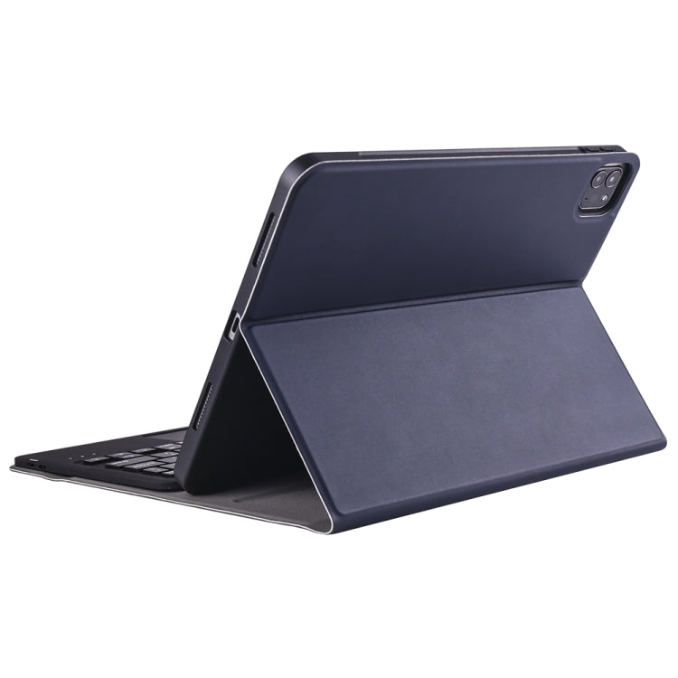 A098B-A Detachable ABS Ultra-thin Bluetooth Keyboard + TPU Tablet Case for iPad Air 11 2024 / 2025 / Air 4 10.9 inch 2020, with Stand & Pen Slot & Touch(Dark Blue) - For iPad Air by buy2fix | Online Shopping UK | buy2fix