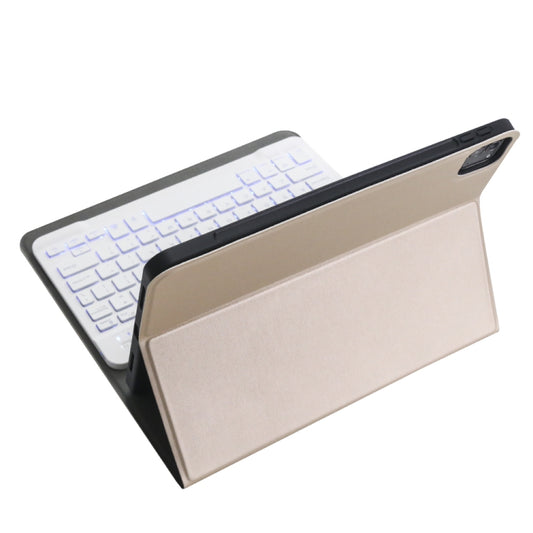 A098BS Detachable Ultra-thin Backlight Bluetooth Keyboard Tablet Case for iPad Air 11 2024 / 2025 / Air 4 10.9 inch 2020, with Stand & Pen Slot(Gold) - For iPad Air by buy2fix | Online Shopping UK | buy2fix