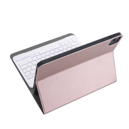 A098BS Detachable Ultra-thin Backlight Bluetooth Keyboard Tablet Case for iPad Air 11 2024 / 2025 / Air 4 10.9 inch 2020, with Stand & Pen Slot(Rose Gold) - For iPad Air by buy2fix | Online Shopping UK | buy2fix