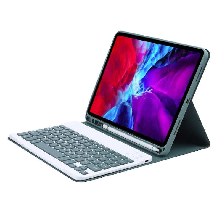 For iPad Air 11 2024 / 2025 / Air 4 2020 / Air 5 2022 A098B Detachable ABS Ultra-thin Candy Colors Bluetooth Keyboard Tablet Case with Stand & Pen Slot(Dark Green) - For iPad Air by buy2fix | Online Shopping UK | buy2fix