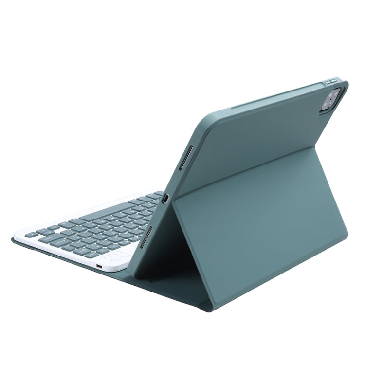 For iPad Air 11 2024 / 2025 / Air 4 2020 / Air 5 2022 A098B Detachable ABS Ultra-thin Candy Colors Bluetooth Keyboard Tablet Case with Stand & Pen Slot(Dark Green) - For iPad Air by buy2fix | Online Shopping UK | buy2fix