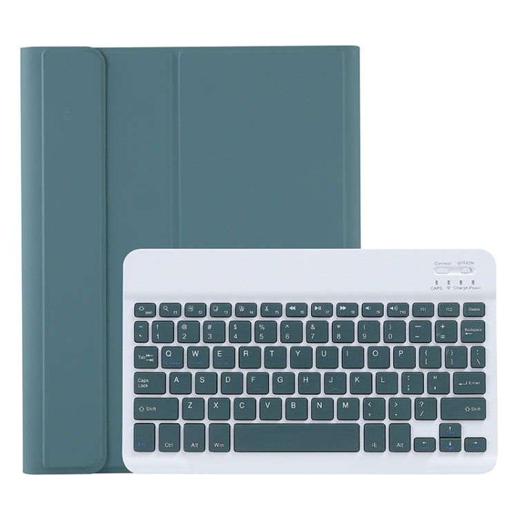 For iPad Air 11 2024 / 2025 / Air 4 2020 / Air 5 2022 A098B Detachable ABS Ultra-thin Candy Colors Bluetooth Keyboard Tablet Case with Stand & Pen Slot(Dark Green) - For iPad Air by buy2fix | Online Shopping UK | buy2fix
