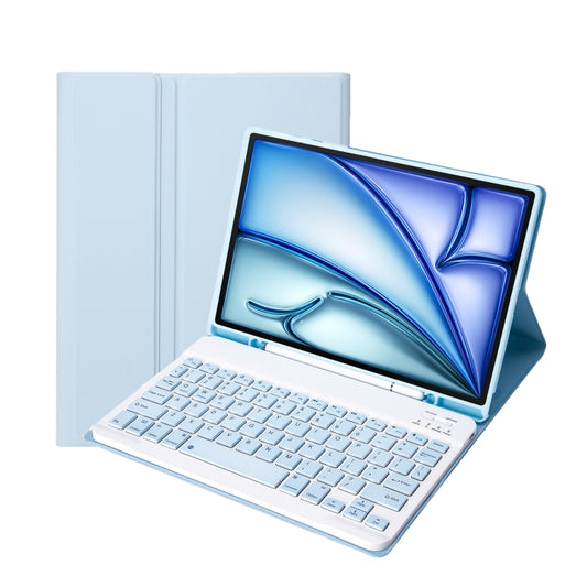 For iPad Air 11 2024 / 2025 / Air 4 2020 / Air 5 2022 A098B Detachable ABS Ultra-thin Candy Colors Bluetooth Keyboard Tablet Case with Stand & Pen Slot(Light Blue) - For iPad Air by buy2fix | Online Shopping UK | buy2fix