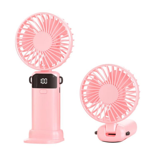 S1 Ice Feel Foldable Handheld Fan with LED Display(Pink)