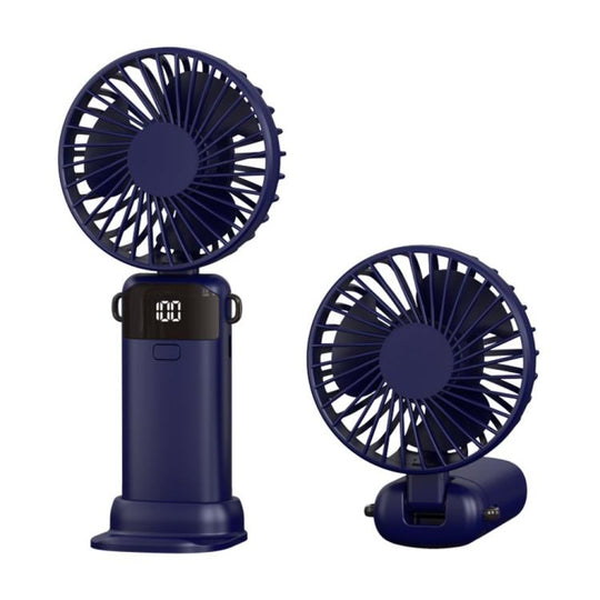 S1 Ice Feel Foldable Handheld Fan with LED Display(Blue)