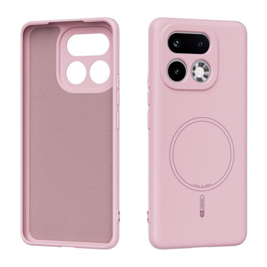For Realme 16 Pro+ 5G ABEEL Skin-friendly Feel Magsafe Liquid Silicone Phone Case(Pink)