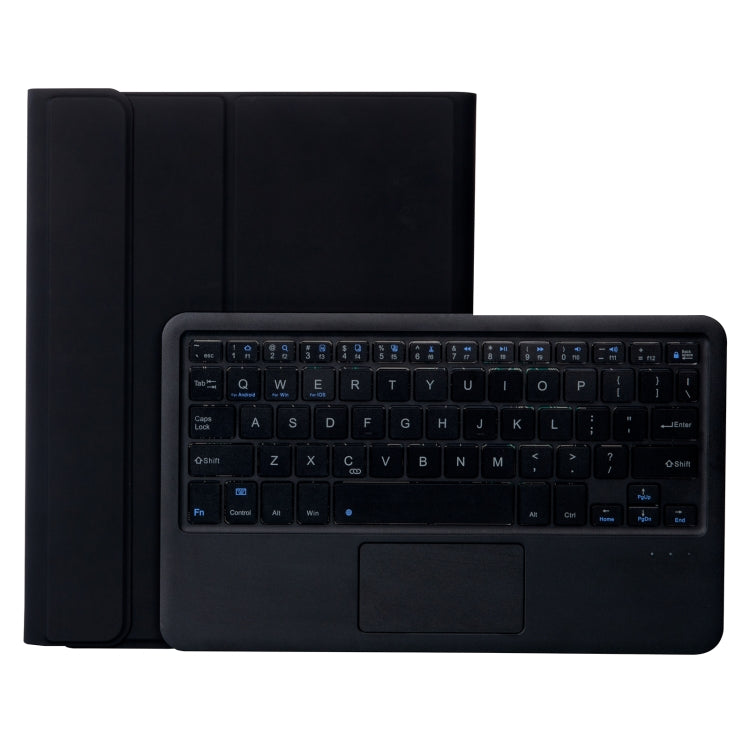 T098B-A Pressed Skin Texture TPU Detachable Candy Colors Bluetooth Keyboard Tablet Case for iPad Air 11 2024 / 2025 / Air 4 10.9 inch 2020, with Stand & Pen Slot & Touch(Black) - For iPad Air by buy2fix | Online Shopping UK | buy2fix