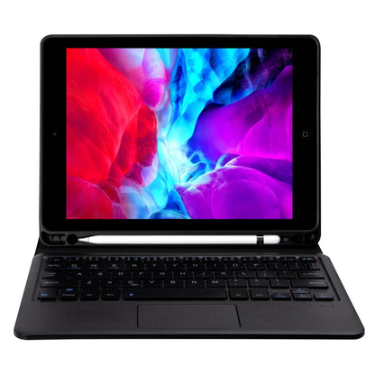 T098B-A Pressed Skin Texture TPU Detachable Candy Colors Bluetooth Keyboard Tablet Case for iPad Air 11 2024 / 2025 / Air 4 10.9 inch 2020, with Stand & Pen Slot & Touch(Black) - For iPad Air by buy2fix | Online Shopping UK | buy2fix