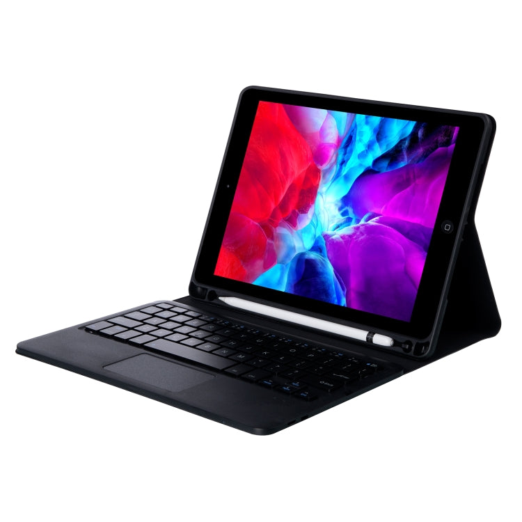T098B-A Pressed Skin Texture TPU Detachable Candy Colors Bluetooth Keyboard Tablet Case for iPad Air 11 2024 / 2025 / Air 4 10.9 inch 2020, with Stand & Pen Slot & Touch(Black) - For iPad Air by buy2fix | Online Shopping UK | buy2fix