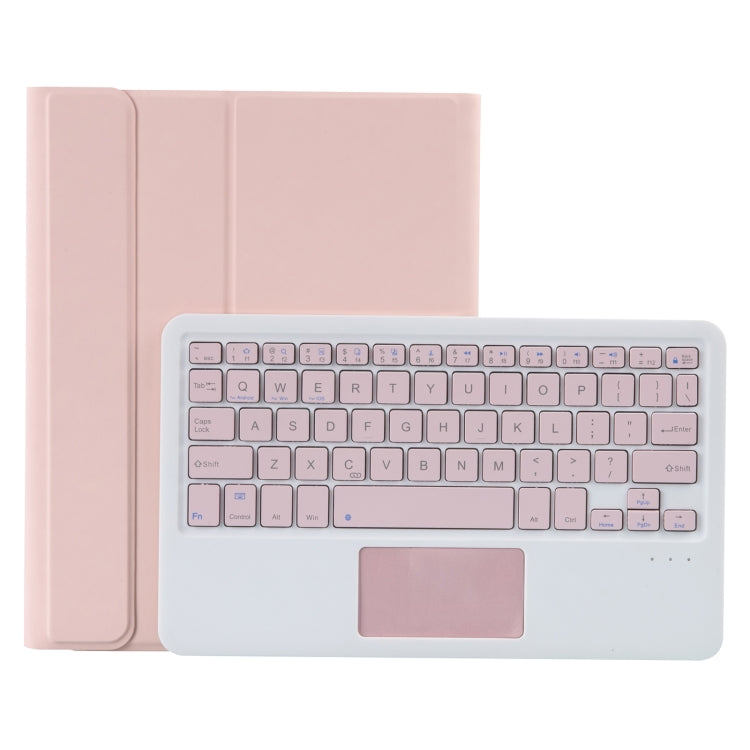 T098B-A Pressed Skin Texture TPU Detachable Candy Colors Bluetooth Keyboard Tablet Case for iPad Air 11 2024 / 2025 / Air 4 10.9 inch 2020, with Stand & Pen Slot & Touch(Pink) - For iPad Air by buy2fix | Online Shopping UK | buy2fix