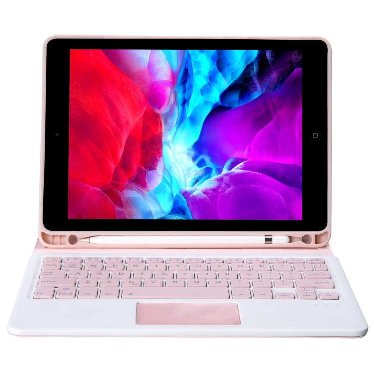 T098B-A Pressed Skin Texture TPU Detachable Candy Colors Bluetooth Keyboard Tablet Case for iPad Air 11 2024 / 2025 / Air 4 10.9 inch 2020, with Stand & Pen Slot & Touch(Pink) - For iPad Air by buy2fix | Online Shopping UK | buy2fix
