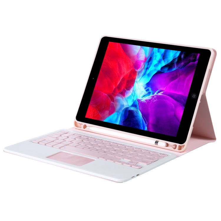 T098B-A Pressed Skin Texture TPU Detachable Candy Colors Bluetooth Keyboard Tablet Case for iPad Air 11 2024 / 2025 / Air 4 10.9 inch 2020, with Stand & Pen Slot & Touch(Pink) - For iPad Air by buy2fix | Online Shopping UK | buy2fix