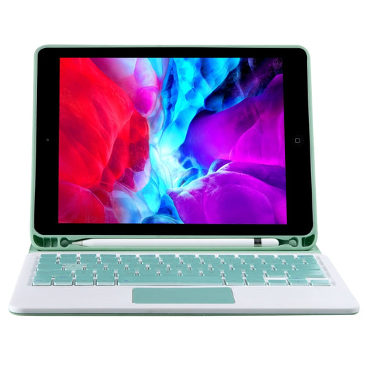 T098B-A Pressed Skin Texture TPU Detachable Candy Colors Bluetooth Keyboard Tablet Case for iPad Air 11 2024 / 2025 / Air 4 10.9 inch 2020, with Stand & Pen Slot & Touch(Light Green) - For iPad Air by buy2fix | Online Shopping UK | buy2fix